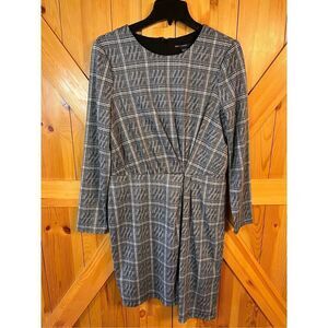 Maggy London Plaid & Check Long Sleeve Dress Size 12 nwot (2933)